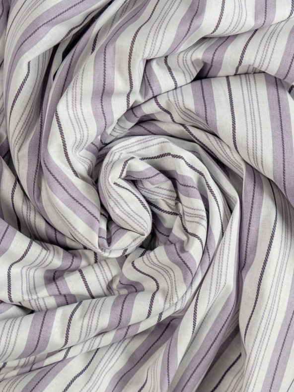 Kvalitex Pamut gumis lepedő 140x200cm lila csíkos Kvalitex