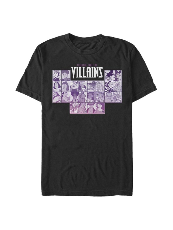 ZOOT.Fan Fekete férfi Disney periodikus gonosztevők póló