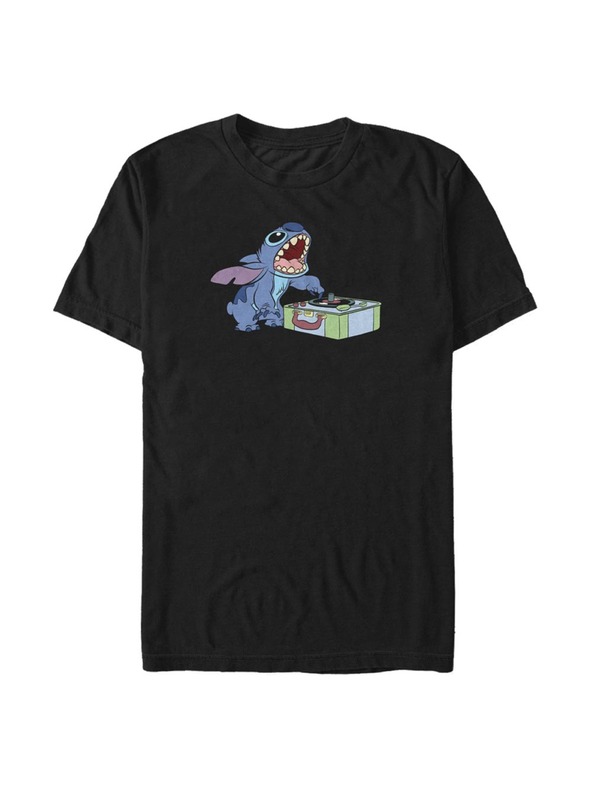 ZOOT.Fan Fekete Férfi Disney DJ Stitch póló