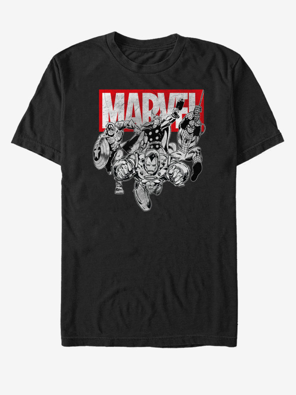 ZOOT.Fan Fekete unisex póló Marvel IronMan Pózok