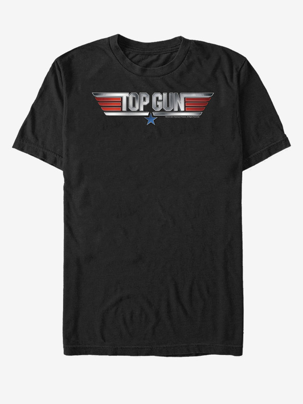 ZOOT.Fan Fekete Unisex póló Paramount Top Gun 3D logo