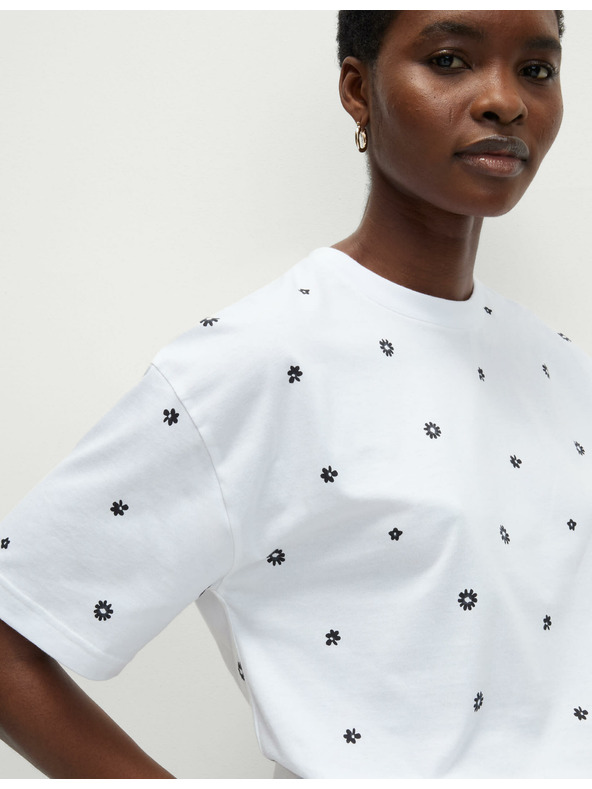 Marks & Spencer Marks & Spencer tiszta pamut virágos póló fehér