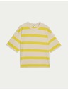 Marks & Spencer Csíkos, tiszta pamut póló Marks & Spencer sárga