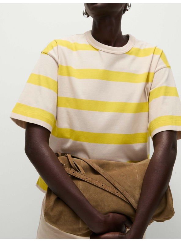 Marks & Spencer Csíkos, tiszta pamut póló Marks & Spencer sárga