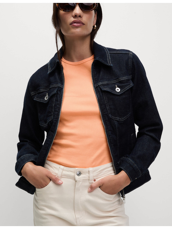 Marks & Spencer Bordázott, szűk szabású póló magas pamuttartalommal Marks & Spencer narancs