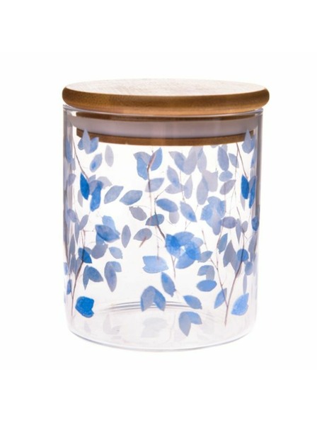 Casa de Engel Üveg doboz bambusz tetővel - kék virágok, 440ml, 4/48