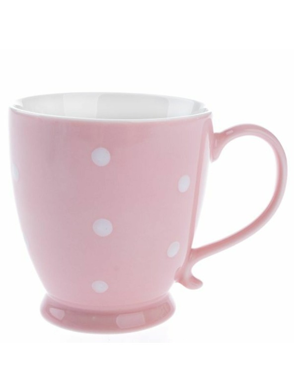 Casa de Engel Porcelán bögre, rózsaszín pöttyökkel, 440ml, 6/36