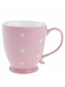 Casa de Engel Porcelán bögre, rózsaszín pöttyökkel, 440ml, 6/36