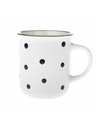 Casa de Engel Kerámia bögre, fehér fekete pöttyökkel, 350ml, 6/36