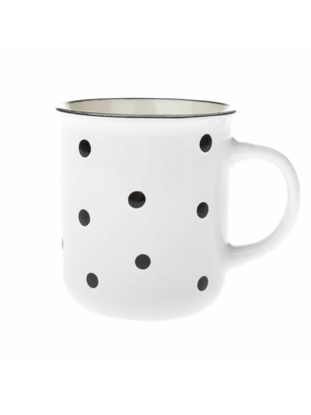 Casa de Engel Kerámia bögre, fehér fekete pöttyökkel, 350ml, 6/36