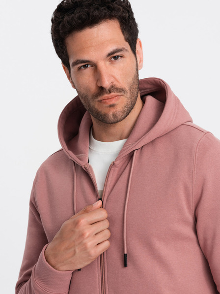 Ombre Clothing Férfi pamut BASIC cipzáras pulóver Ombre Clothing