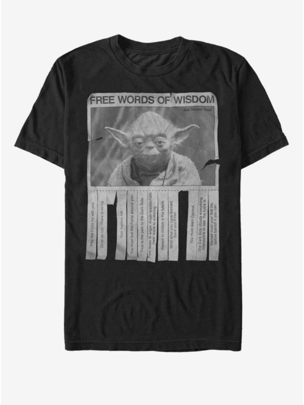 ZOOT.Fan Fekete férfi Star Wars Words of Wisdom póló