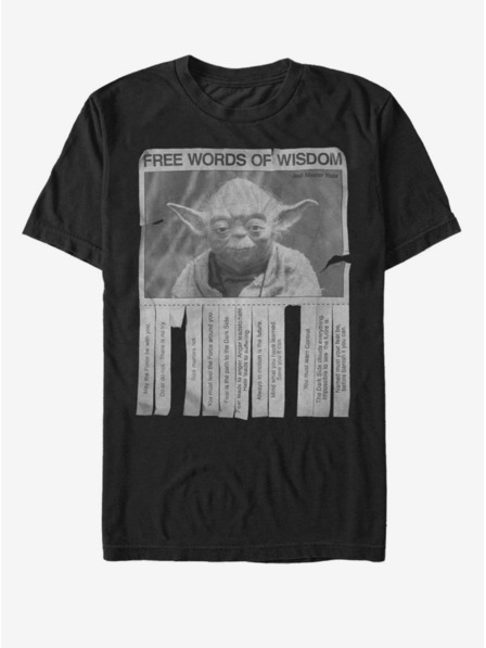ZOOT.Fan Fekete férfi Star Wars Words of Wisdom póló