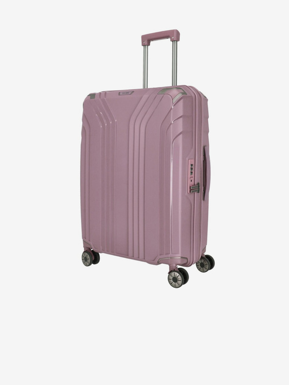 Travelite Rózsaszín női Travelite Elvaa 4w M Rosé bőrönd