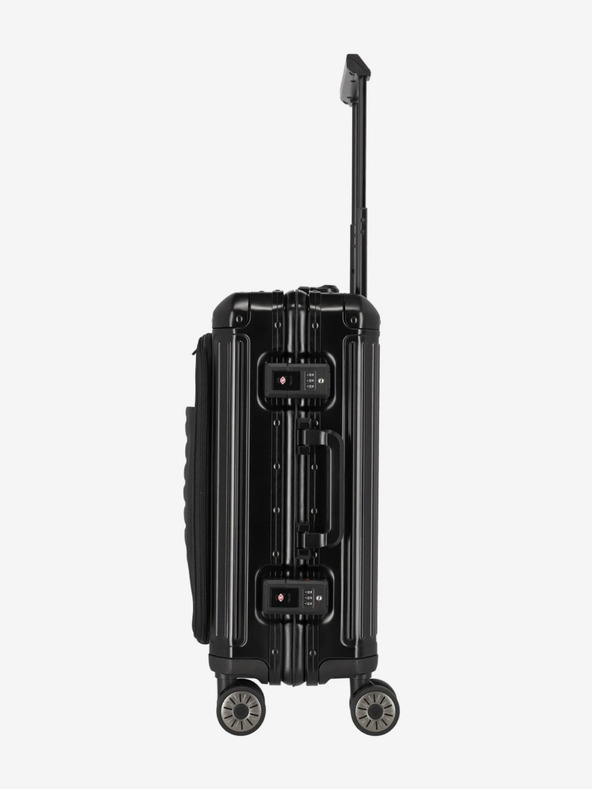 Travelite Fekete Travelite Next 4w S bőrönd elülső zsebben