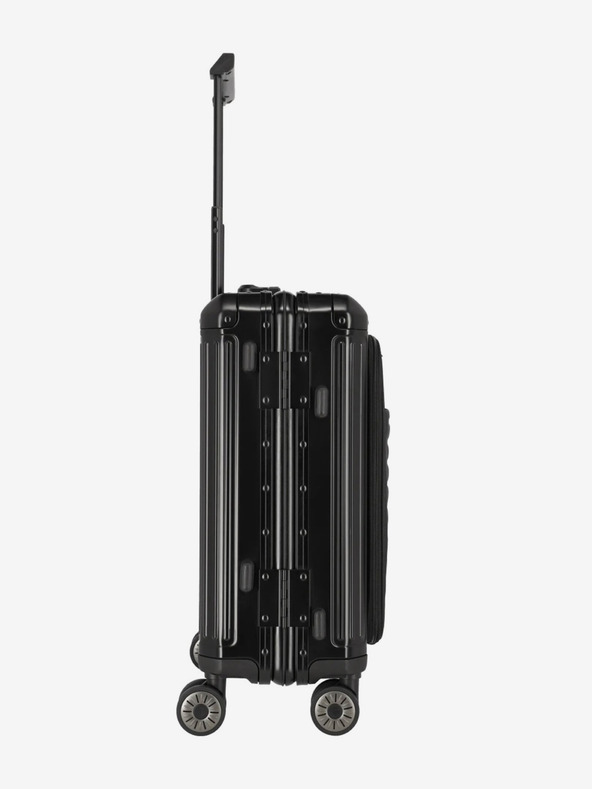 Travelite Fekete Travelite Next 4w S bőrönd elülső zsebben