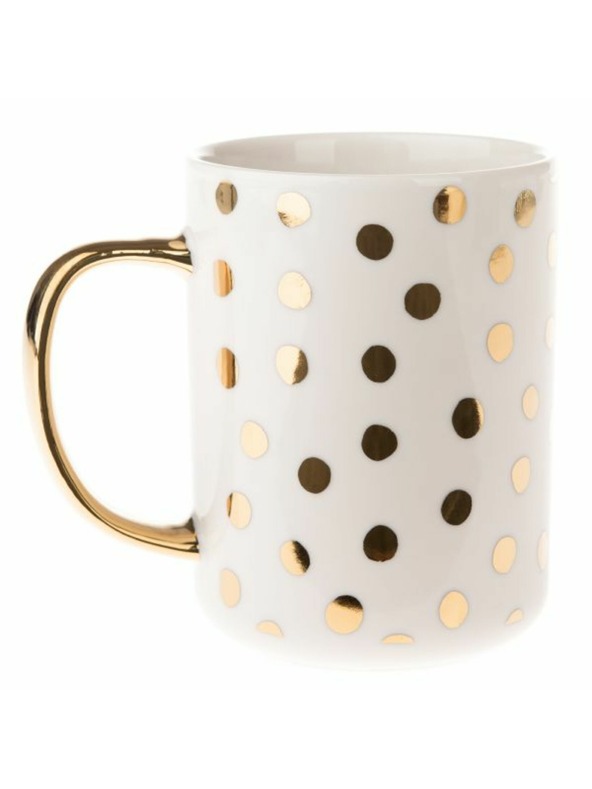 Casa de Engel Porcelán bögre arany fül, 425ml, 12/36