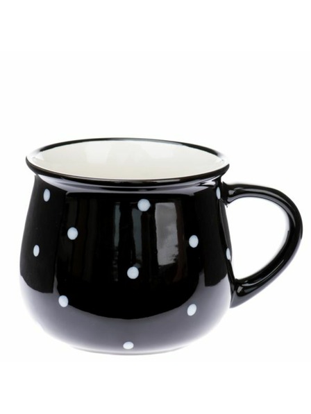 Casa de Engel Kerámia bögre, fekete fehér pöttyökkel, 770ml, 6/24