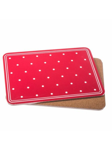Casa de Engel Parafa alátét, piros fehér pöttyökkel - 2 darabos szett, 0/18