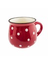 Casa de Engel Kerámia bögre, piros pöttyökkel, 75ml, 24/144