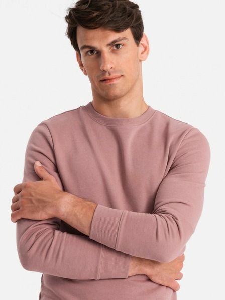 Ombre Clothing Férfi BASIC pamut kapucnis pulóver BASIC sötét rózsaszín Ombre Ruházat Ombre Clothing