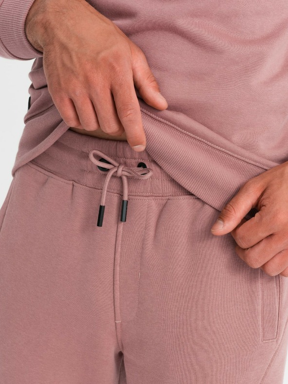 Ombre Clothing Férfi BASIC pamut kapucnis pulóver BASIC sötét rózsaszín Ombre Ruházat Ombre Clothing