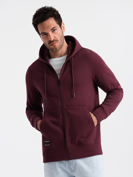 Ombre Clothing Férfi pamut BASIC cipzáras pulóver Ombre Clothing
