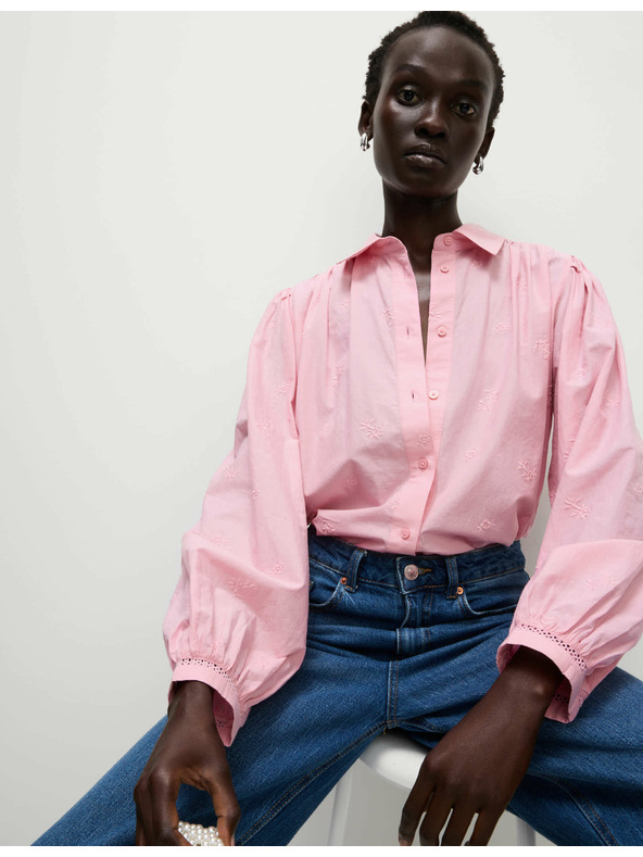 Marks & Spencer Hímzett western ing tiszta pamutból Marks & Spencer rózsaszín