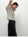 Marks & Spencer Csíkos póló szögletes szabással, tiszta pamutból Marks & Spencer bézs