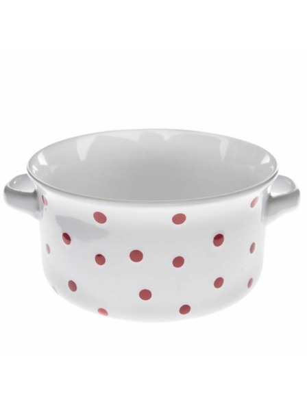 Casa de Engel Kerámia tál, fehér piros pöttyökkel, 560ml, 6/24