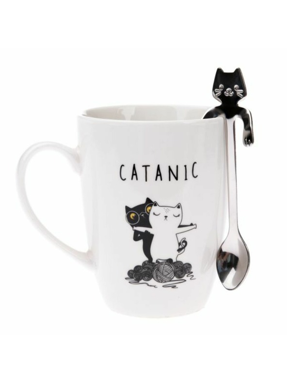 Casa de Engel Porcelán bögre fém kanállal díszdobozban, 320ml, 1/36