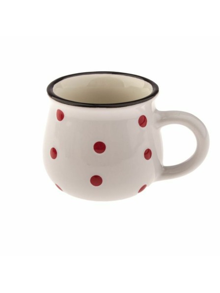 Casa de Engel Kerámia bögre - fehér pöttyös, 75ml, 24/144