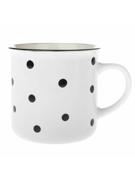 Casa de Engel Kerámia bögre, fehér fekete pöttyökkel, 470ml, 6/24