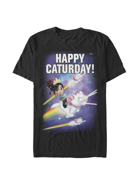 ZOOT.Fan Fekete férfi Disney Happy Caturday Stars póló