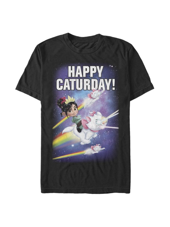 ZOOT.Fan Fekete férfi Disney Happy Caturday Stars póló