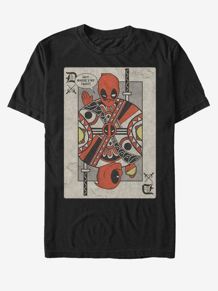 ZOOT.Fan Fekete unisex Marvel Deadpool játékkártya póló