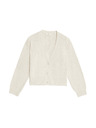 Marks & Spencer Laza V-nyakú pulóver texturált magas pamuttartalommal Marks & Spencer bézs