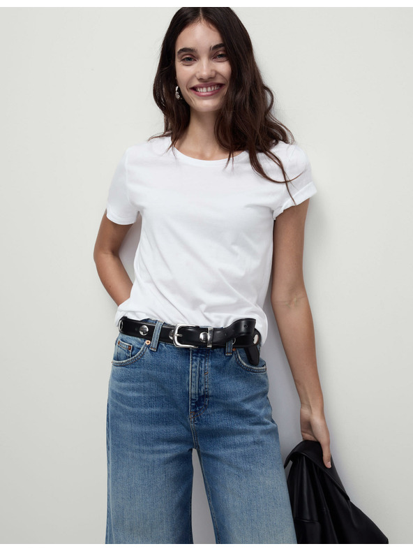 Marks & Spencer Tiszta pamut póló Marks & Spencer fehér