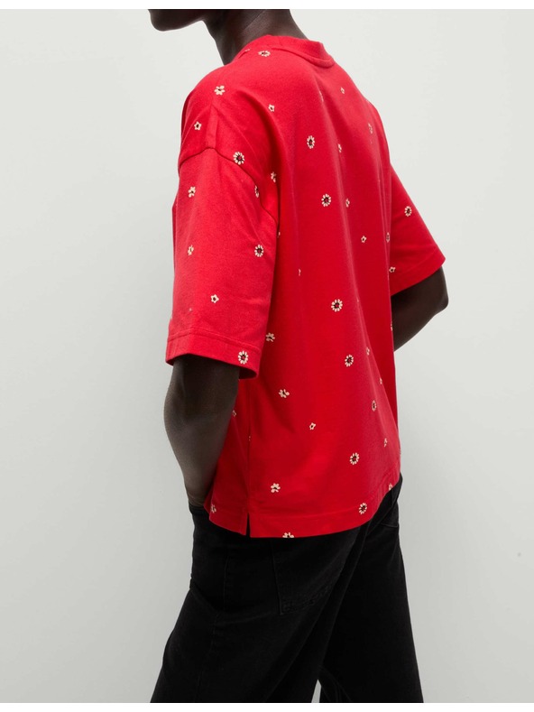 Marks & Spencer Marks & Spencer tiszta pamut virágos póló piros