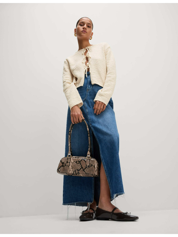 Marks & Spencer Kardigán texturált magas pamuttartalommal Marks & Spencer bézs