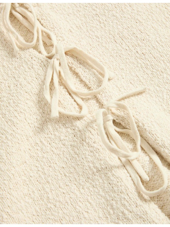 Marks & Spencer Kardigán texturált magas pamuttartalommal Marks & Spencer bézs