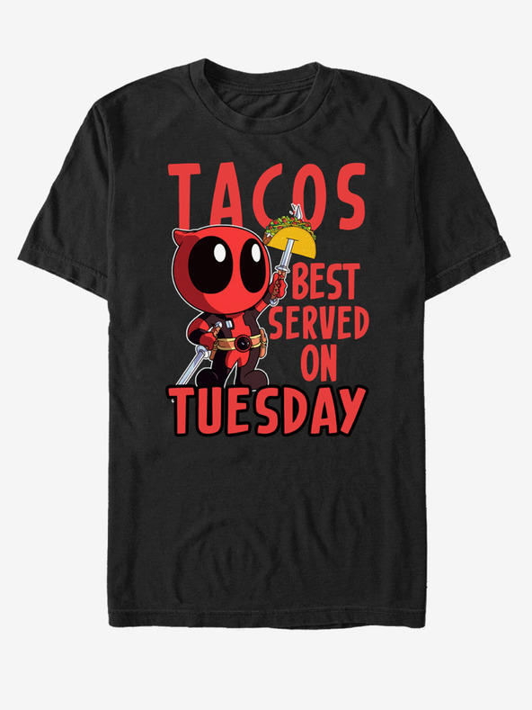 ZOOT.Fan Fekete uniszex Marvel Served Tuesday póló