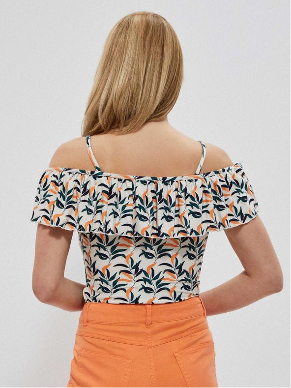 Moodo Krém és zöld női mintás felső Moodo