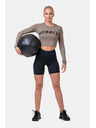 Nebbia Sportos HERO crop top hosszú ujjakkal 585 Mokka Nebbia