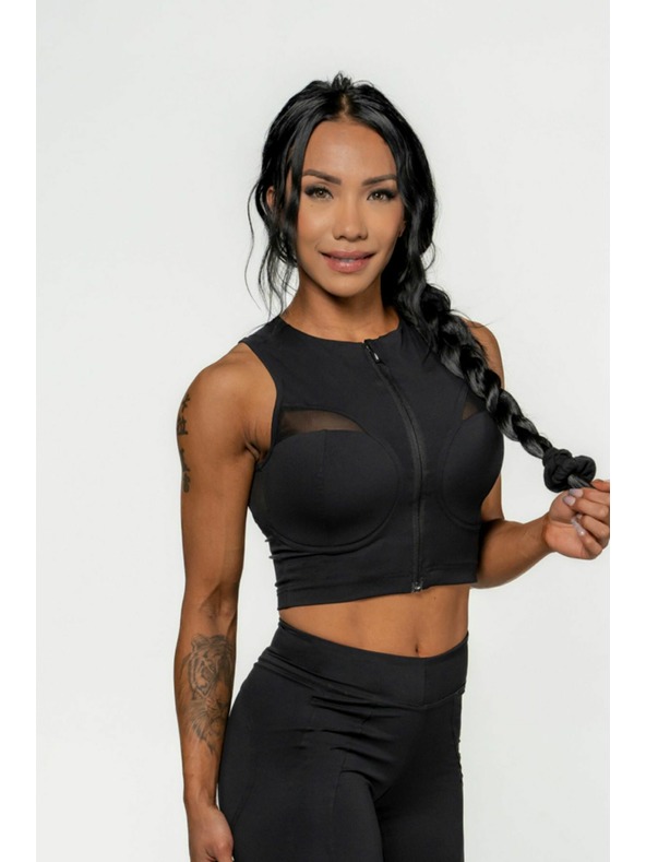 Nebbia NEBBIA Női High Support Crop Top INTENSE Mesh 842 Gold Nebbia Női magas támaszú top 842 Gold Nebbia