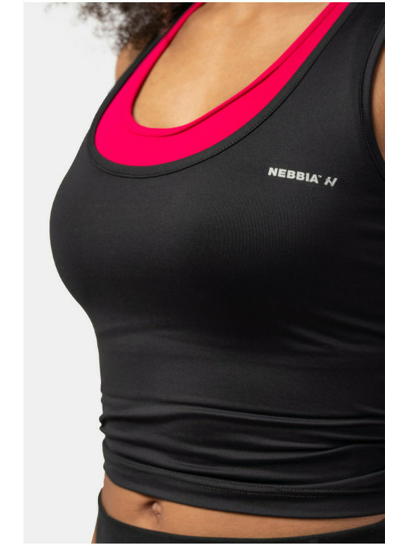 Nebbia Sportos, karcsúsított szabású crop póló 422 Fekete