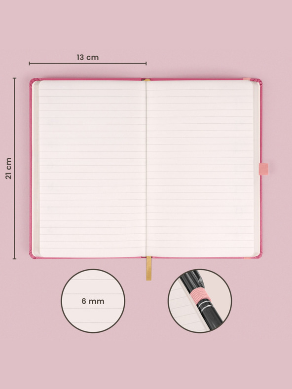 NOTIQUE NOTIQUE Notes Rózsaszín, bélelt, 13 x 21 cm