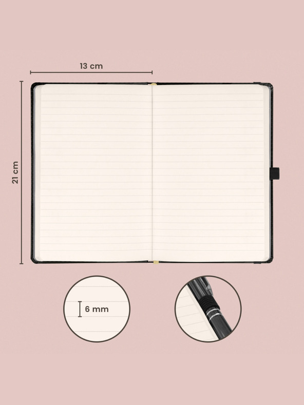 NOTIQUE NOTIQUE Notes Elegáns, bélelt, 13 x 21 cm