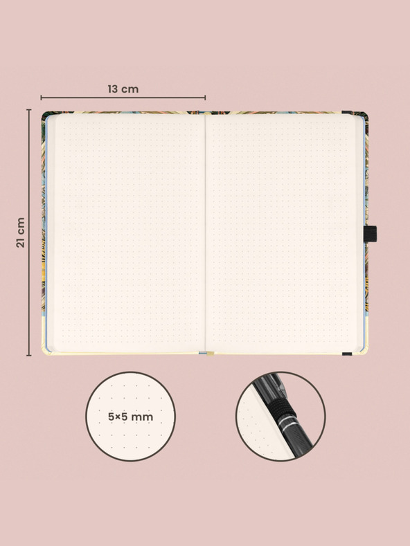 NOTIQUE NOTIQUE Notes Alfons Mucha - Zodiac, pöttyözött, 13 x 21 cm