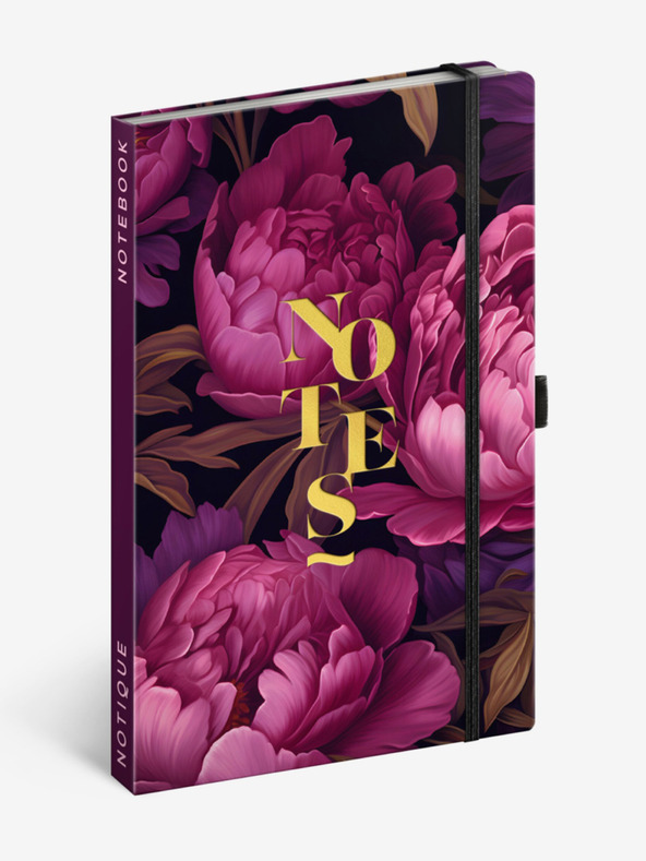 NOTIQUE NOTIQUE Notes Lila virágok, bélelt, 13 x 21 cm